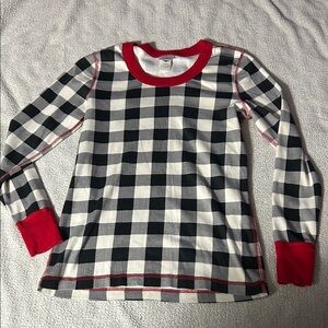 Hanna Andersson Black and White Checkered Long Sleeve Tee